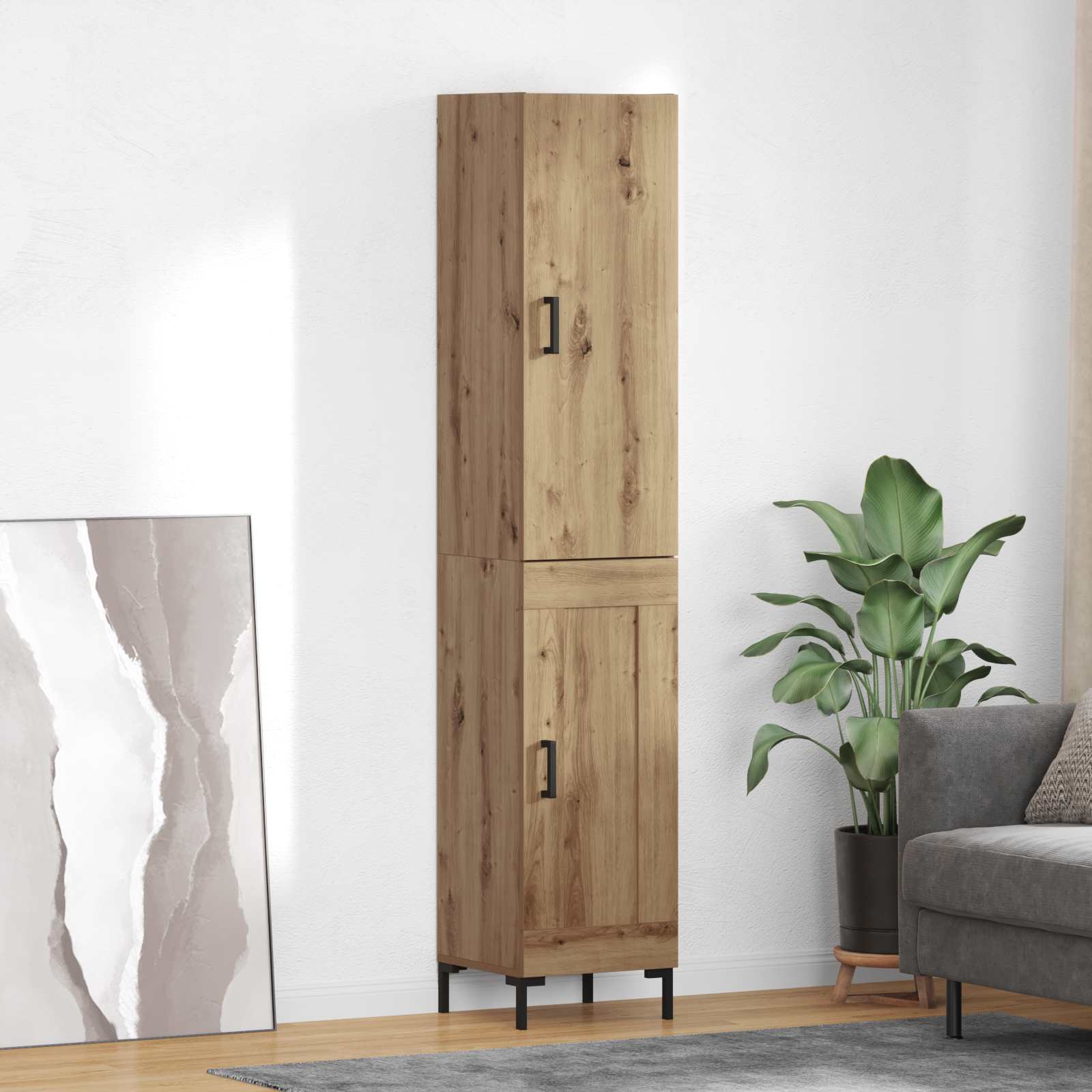 Haut Armoire Chêne artisanal 69,5 x 34 x 180 cm - XIOS