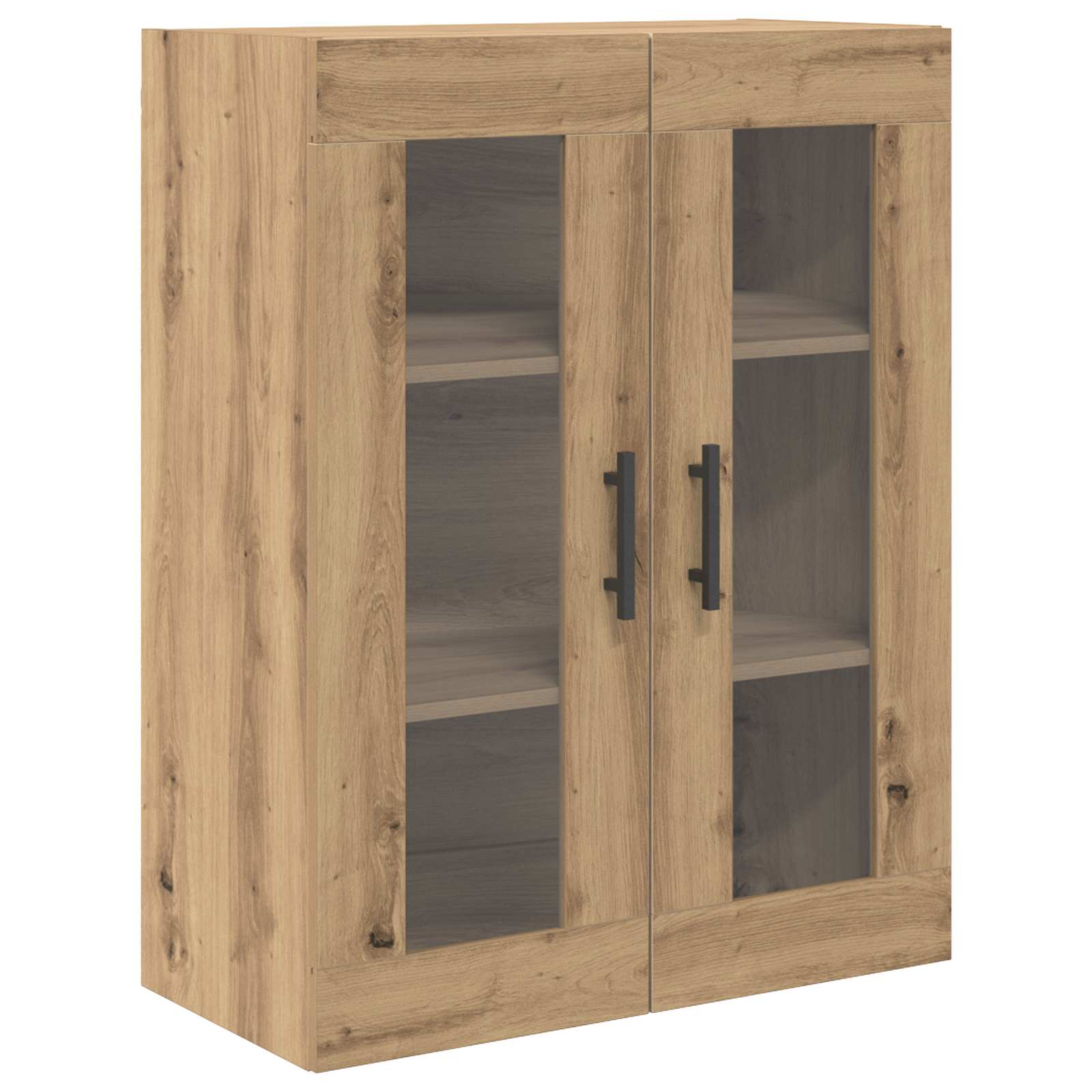 Haut Armoire 2 pcs Chêne artisanal Bois Aggloméré et Verre - XIOS