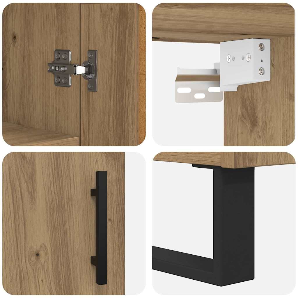 Haut Armoire 2 pcs Chêne artisanal Bois d'ingénierie - XIOS