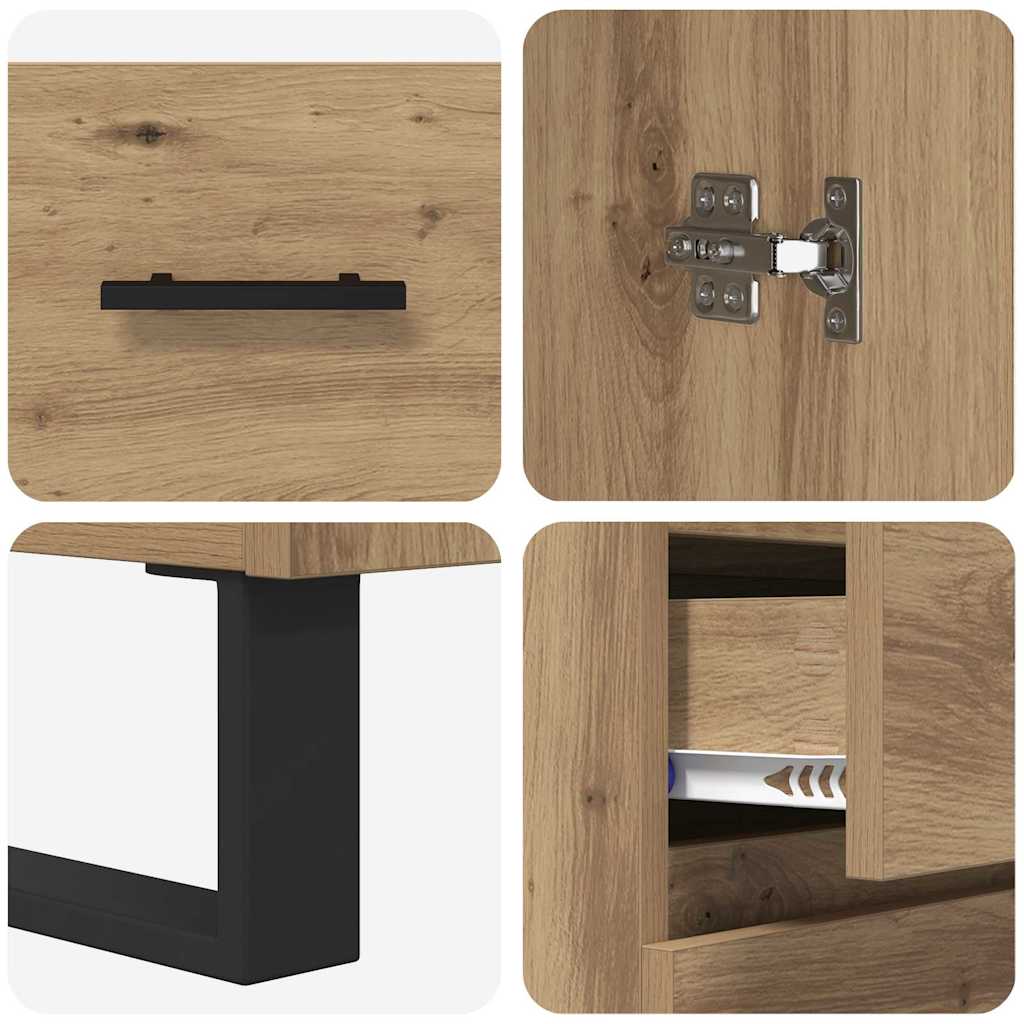 Haut Armoire 2 pcs Chêne artisanal Bois d'ingénierie - XIOS