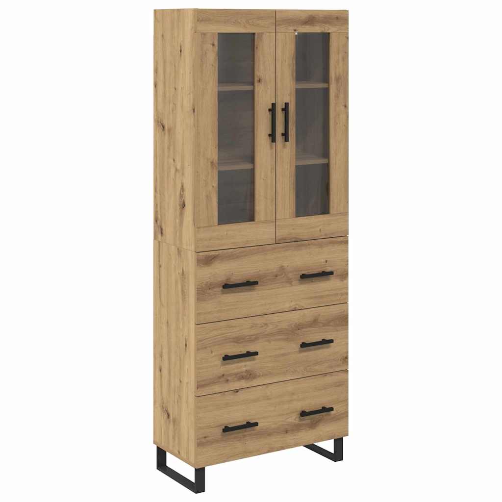 Haut Armoire 2 pcs Chêne artisanal Bois Aggloméré et Verre - XIOS