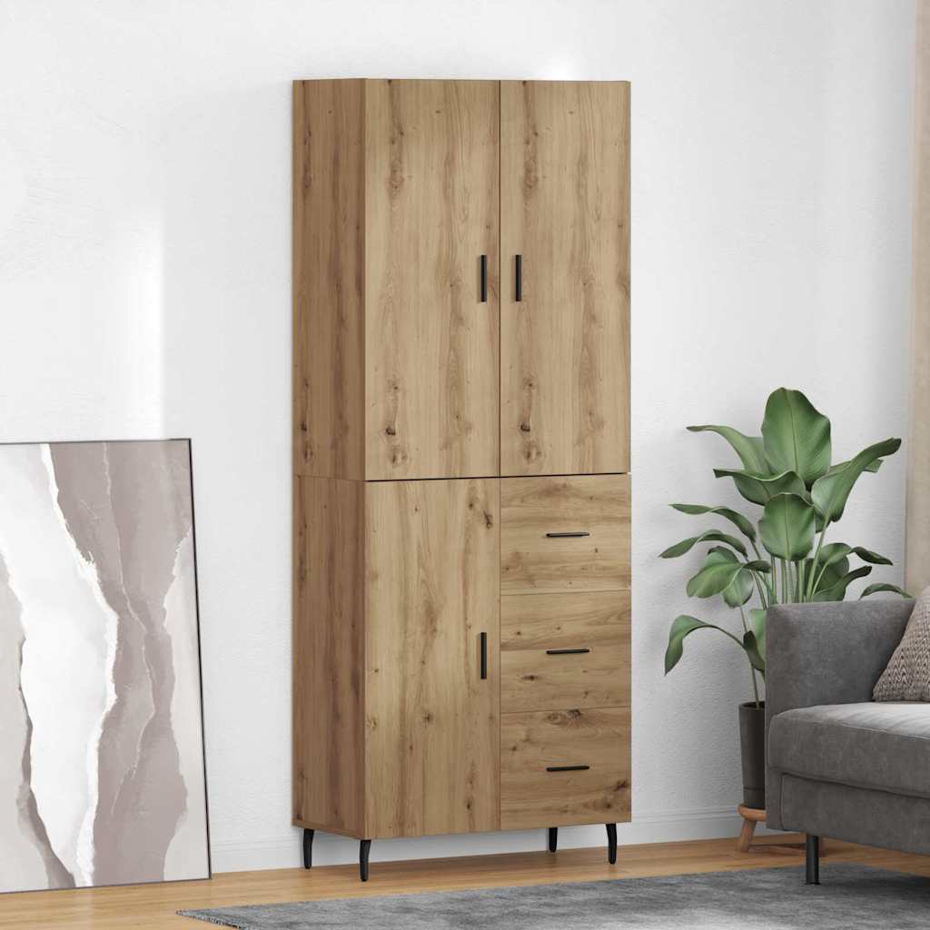 Haut Armoire avec tiroir Chêne artisanal 69,5 x 34 x 180 cm - XIOS