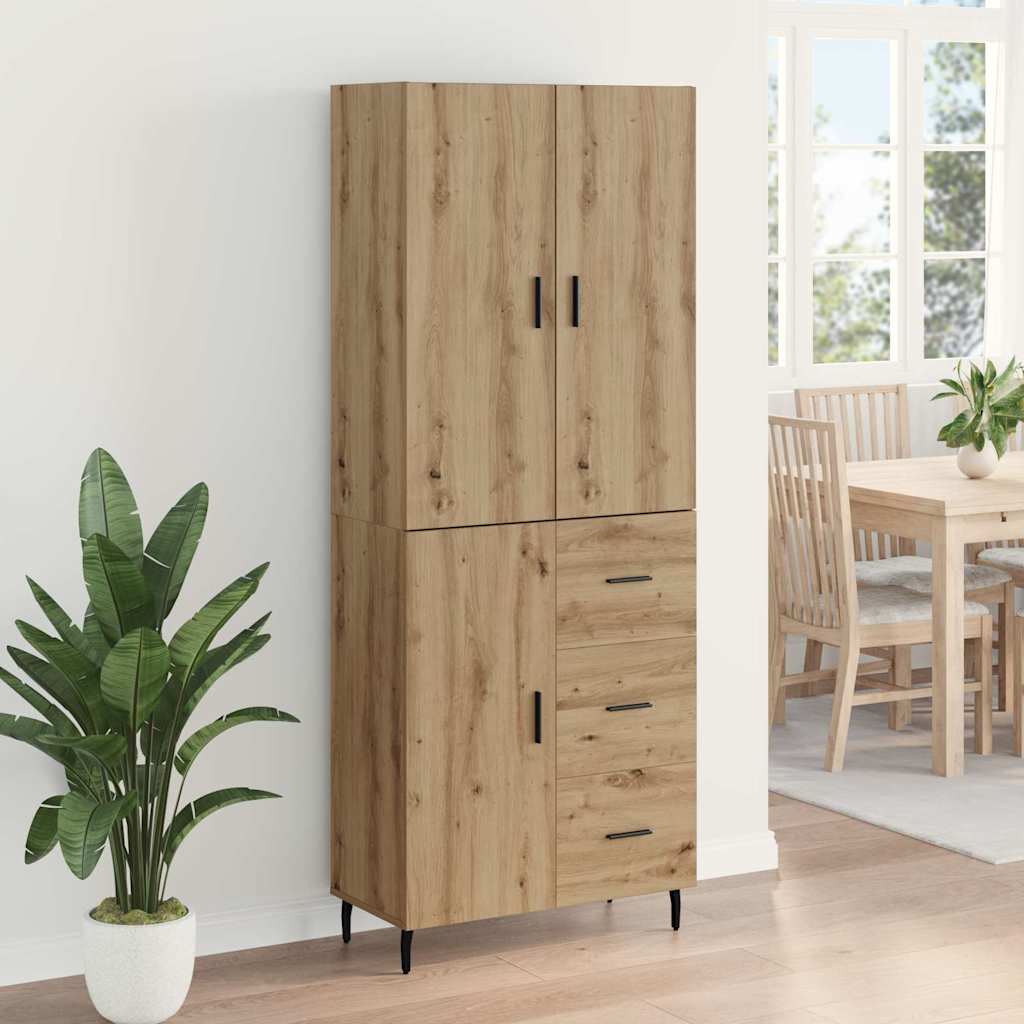 Haut Armoire 2 pcs Chêne artisanal 69,5 x 34 x 180 cm