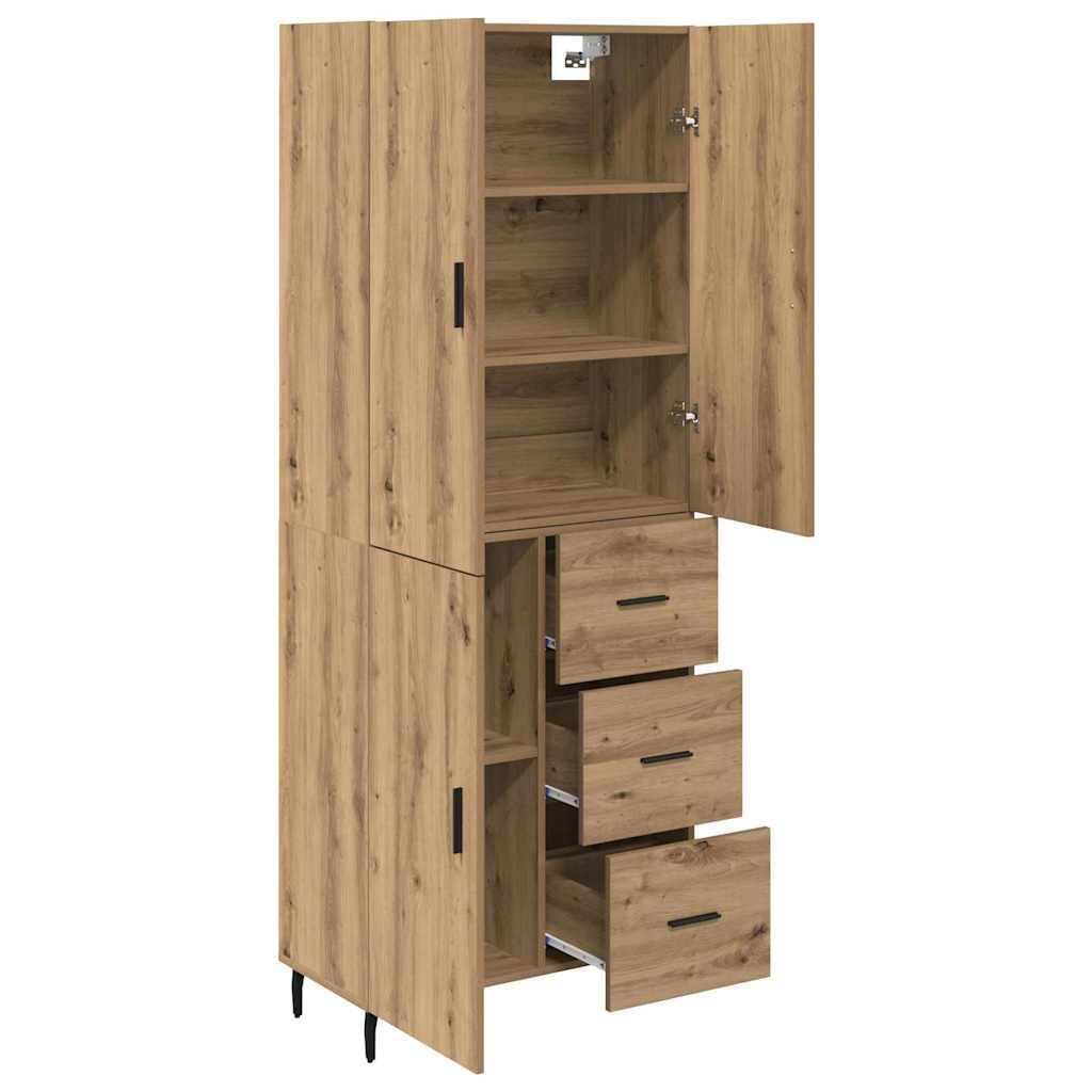 Haut Armoire 2 pcs Chêne artisanal 69,5 x 34 x 180 cm