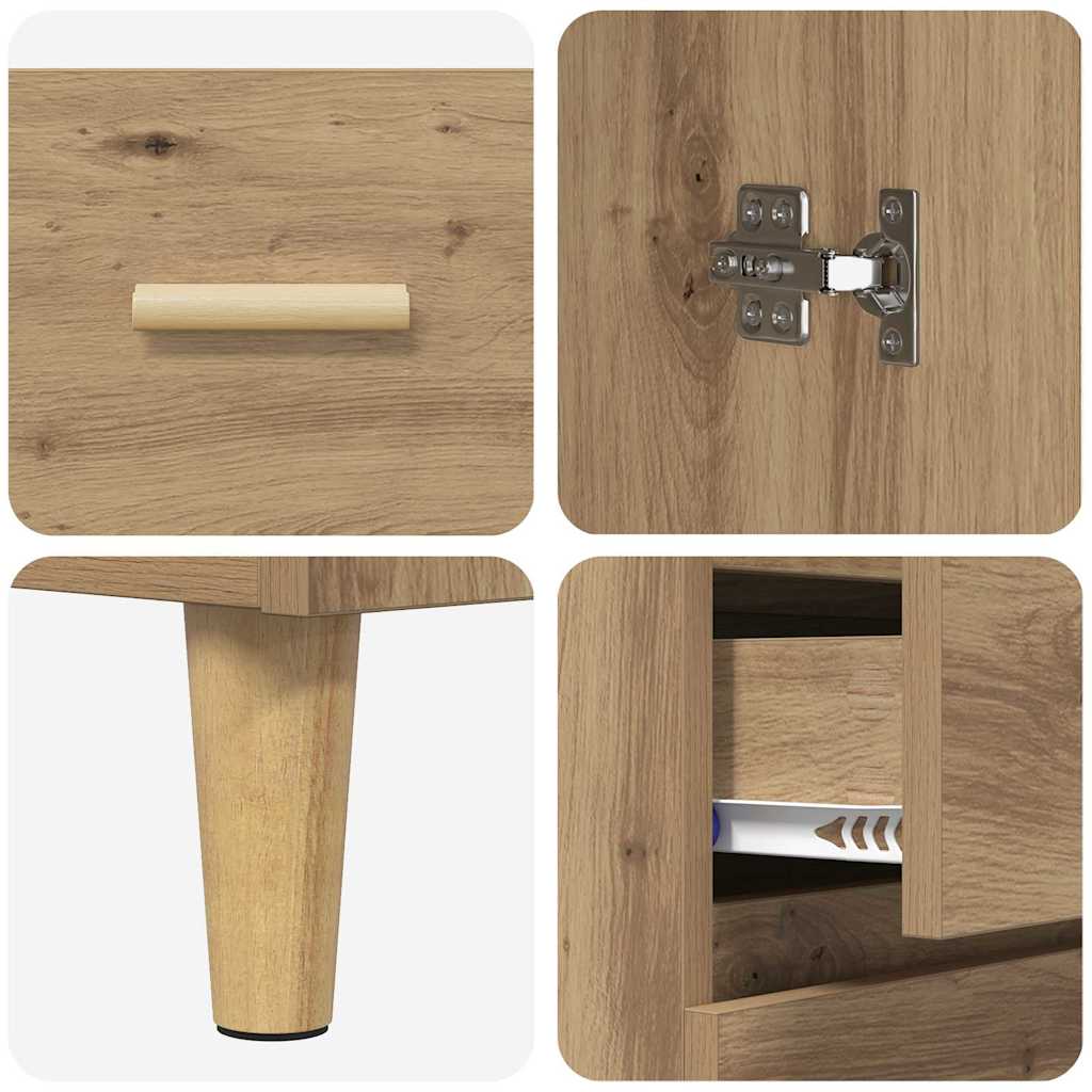 Haut Armoire avec tiroir Chêne artisanal 69,5 x 34 x 180 cm - XIOS