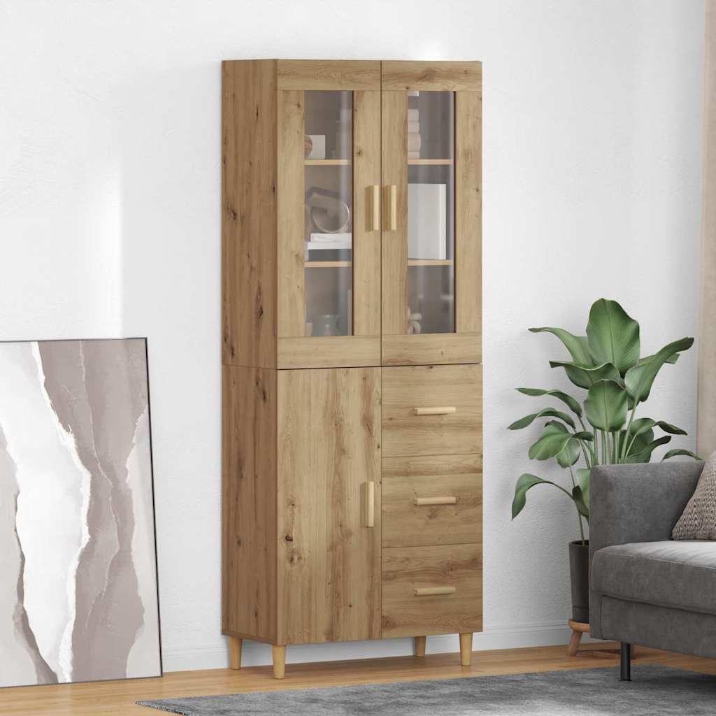 Haut Armoire avec tiroir Chêne artisanal 69,5 x 34 x 180 cm - XIOS