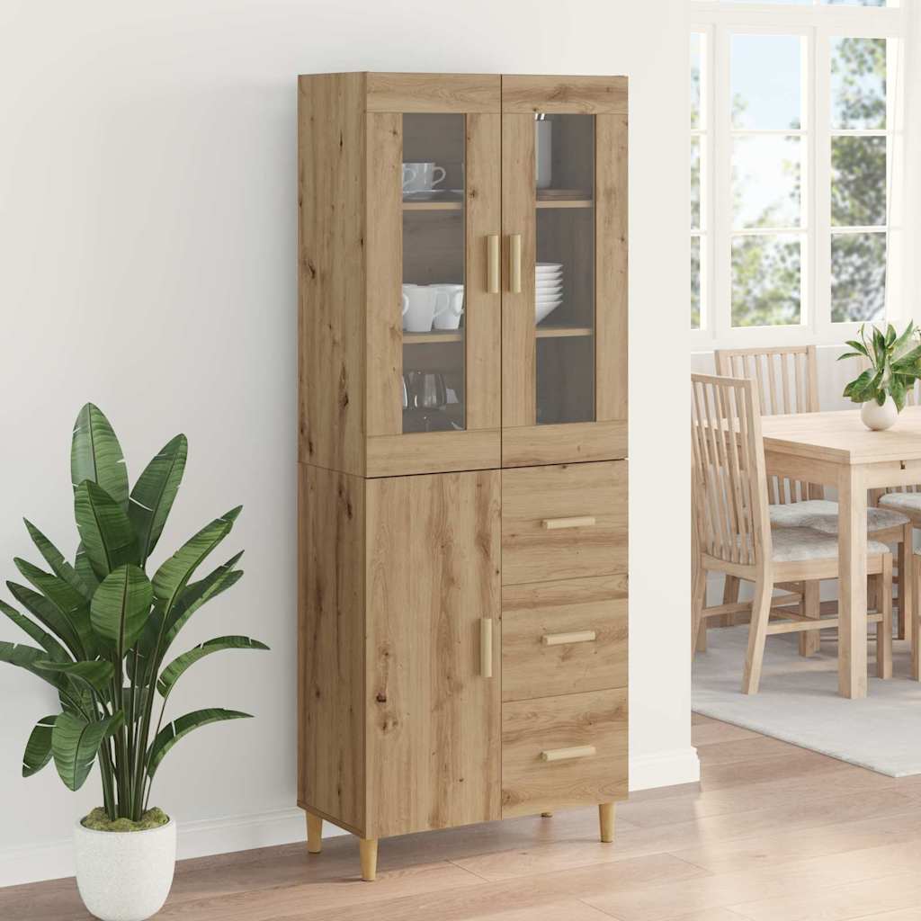Haut Armoire avec tiroir Chêne artisanal 69,5 x 34 x 180 cm - XIOS