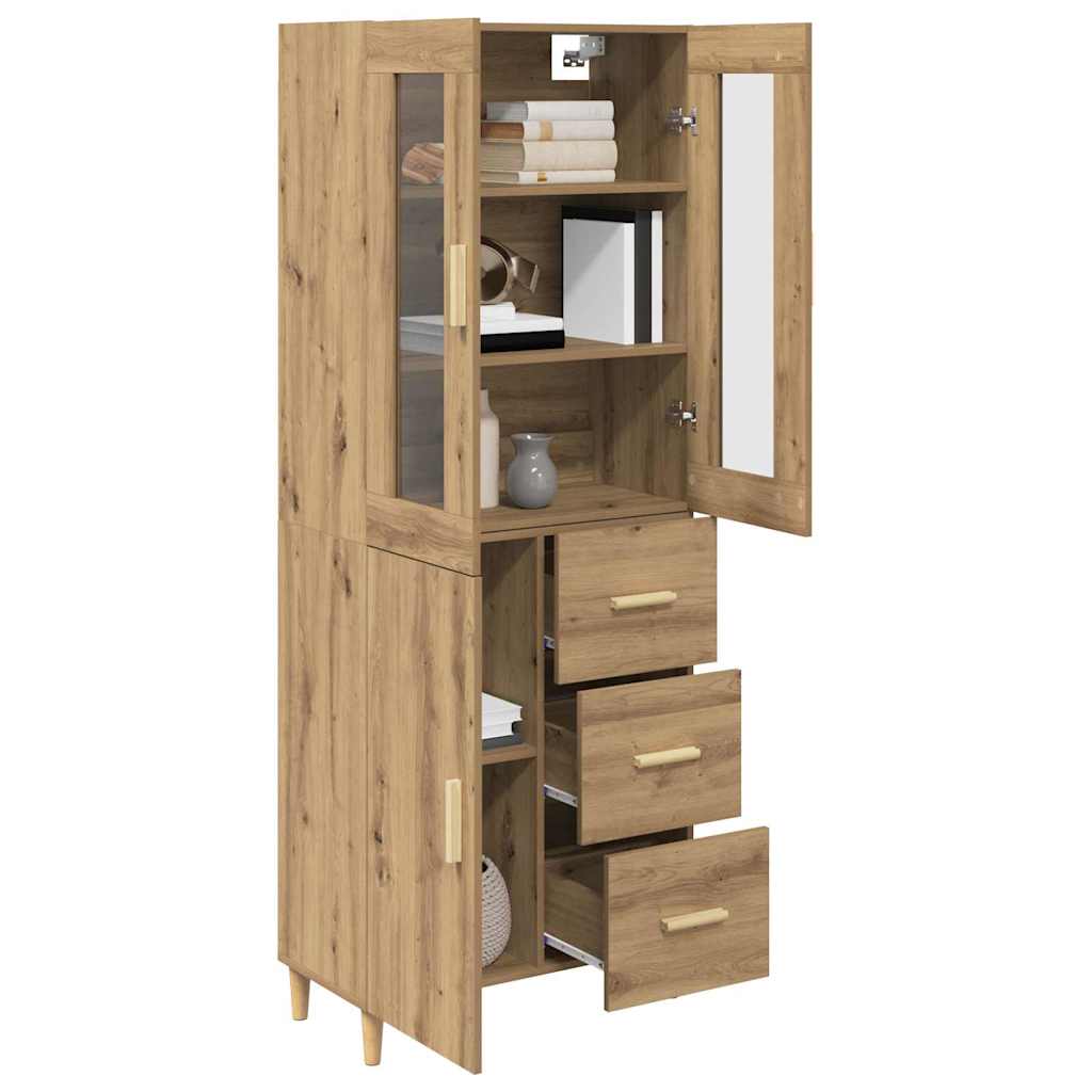Haut Armoire avec tiroir Chêne artisanal 69,5 x 34 x 180 cm - XIOS