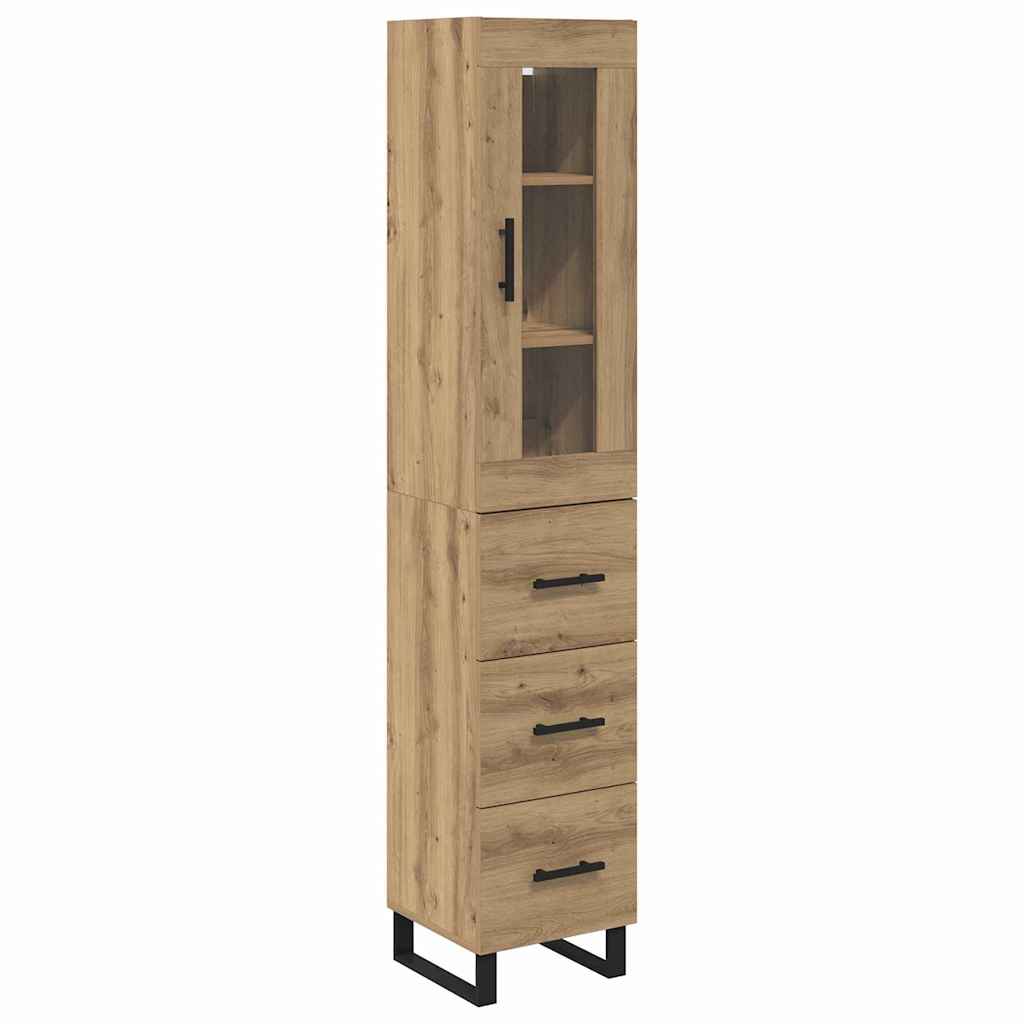 Haut Armoire avec tiroir Chêne artisanal 69,5 x 34 x 180 cm - XIOS
