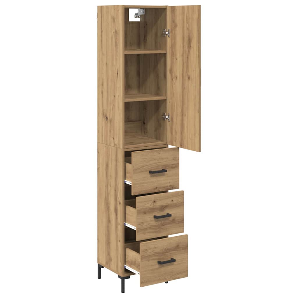 Haut Armoire avec tiroir Chêne artisanal 69,5 x 34 x 180 cm - XIOS