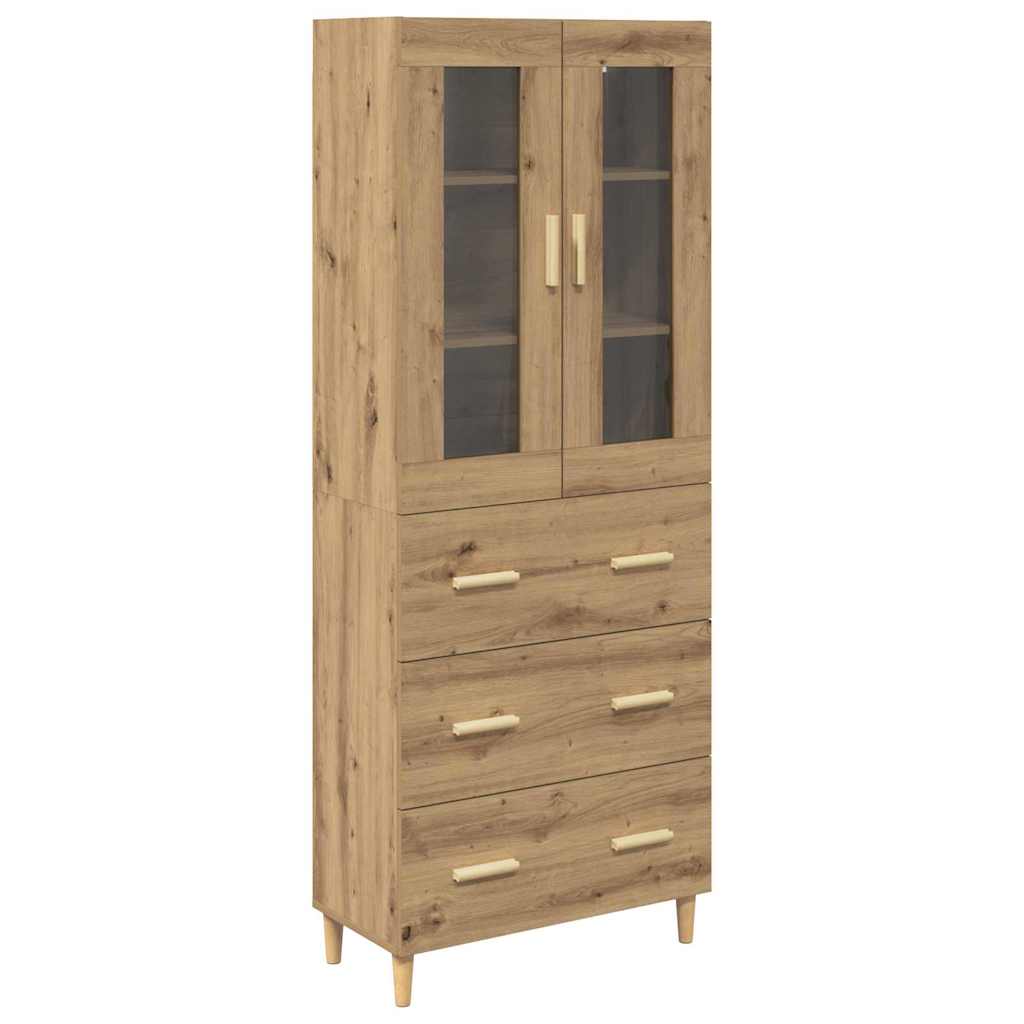 Haut Armoire avec tiroir Chêne artisanal 69,5 x 34 x 180 cm - XIOS