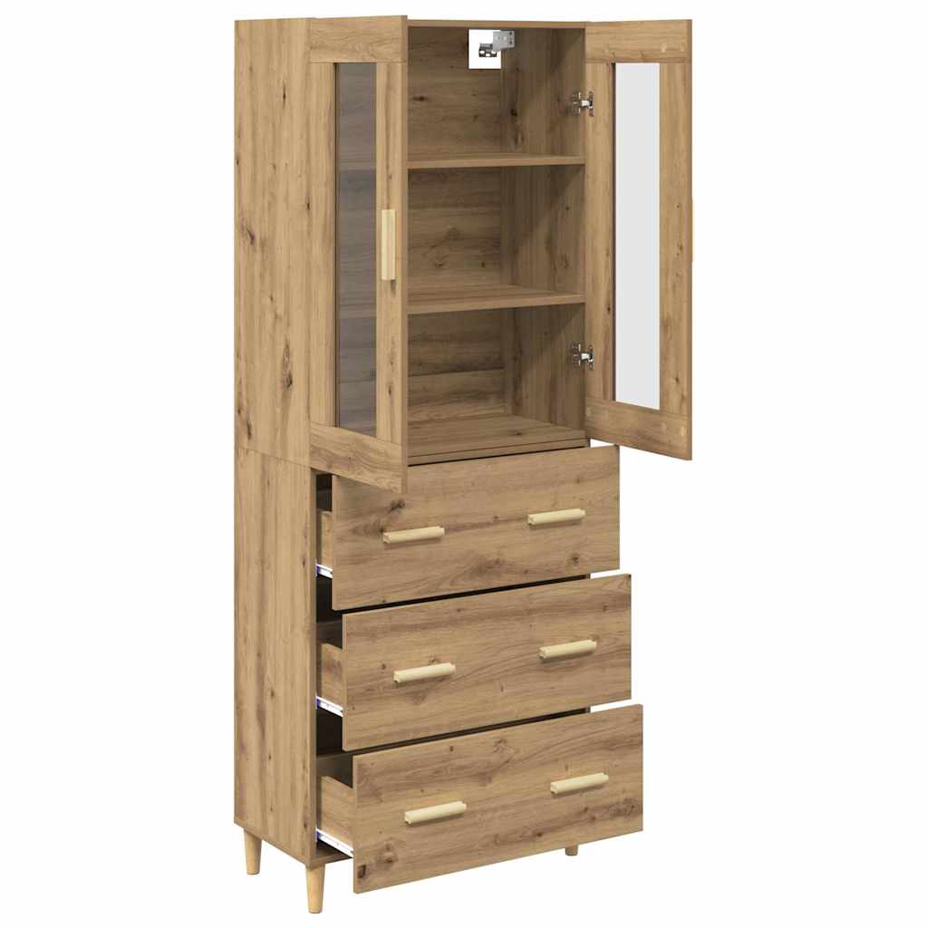 Haut Armoire avec tiroir Chêne artisanal 69,5 x 34 x 180 cm - XIOS