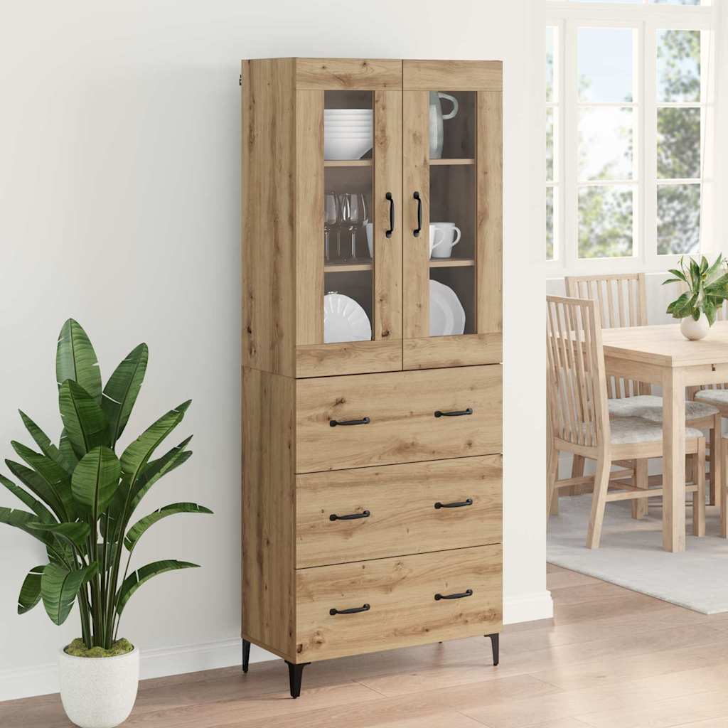 Haut Armoire Montage mural Chêne artisanal 69,5 x 34 x 180 cm - XIOS