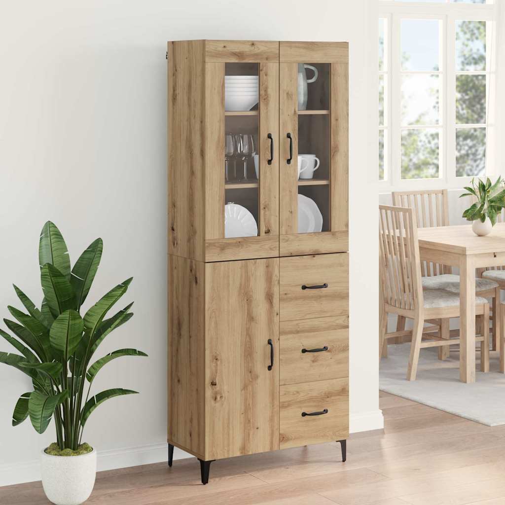 Haut Armoire Montage mural Chêne artisanal 69,5 x 34 x 180 cm - XIOS