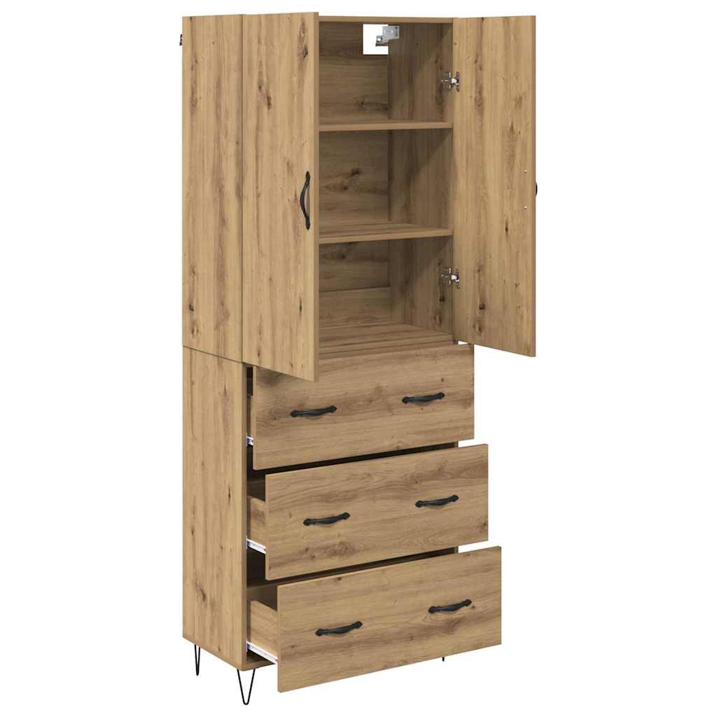Haut Armoire 2 pcs Chêne artisanal Bois Aggloméré et Verre - XIOS