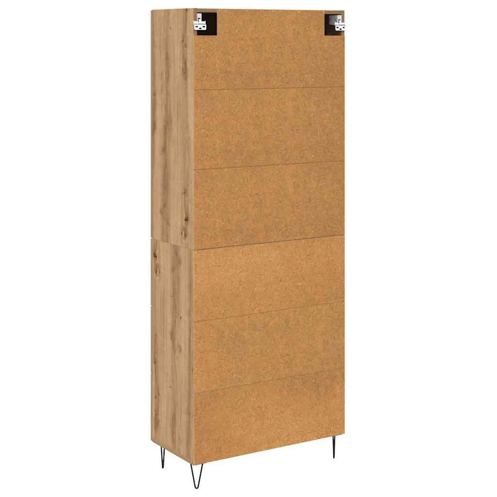 Haut Armoire 2 pcs Chêne artisanal Bois Aggloméré et Verre - XIOS