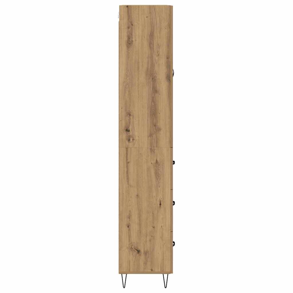 Haut Armoire 2 pcs Chêne artisanal Bois Aggloméré et Verre - XIOS