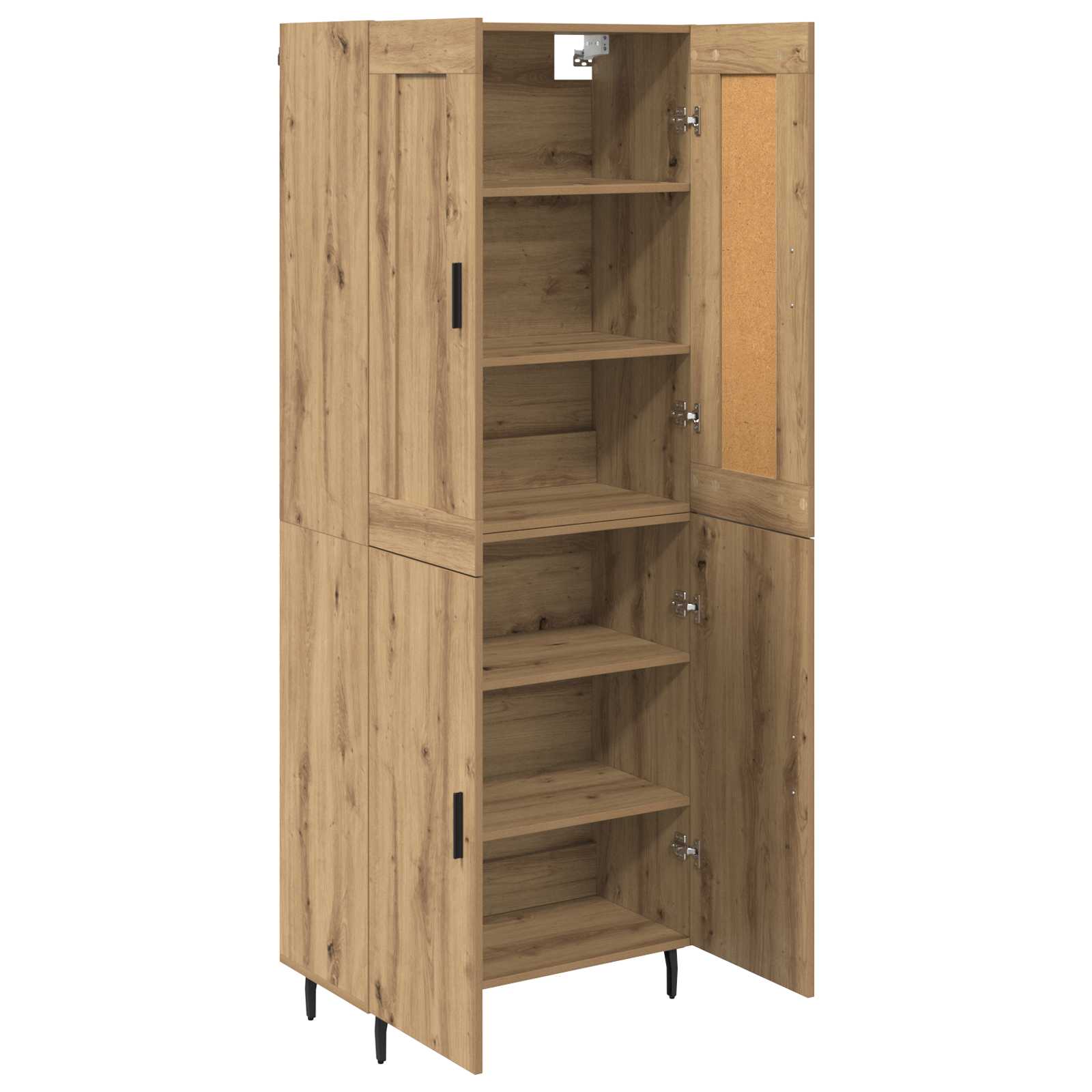 Haut Armoire 2 pcs Chêne artisanal Bois Aggloméré et Verre - XIOS