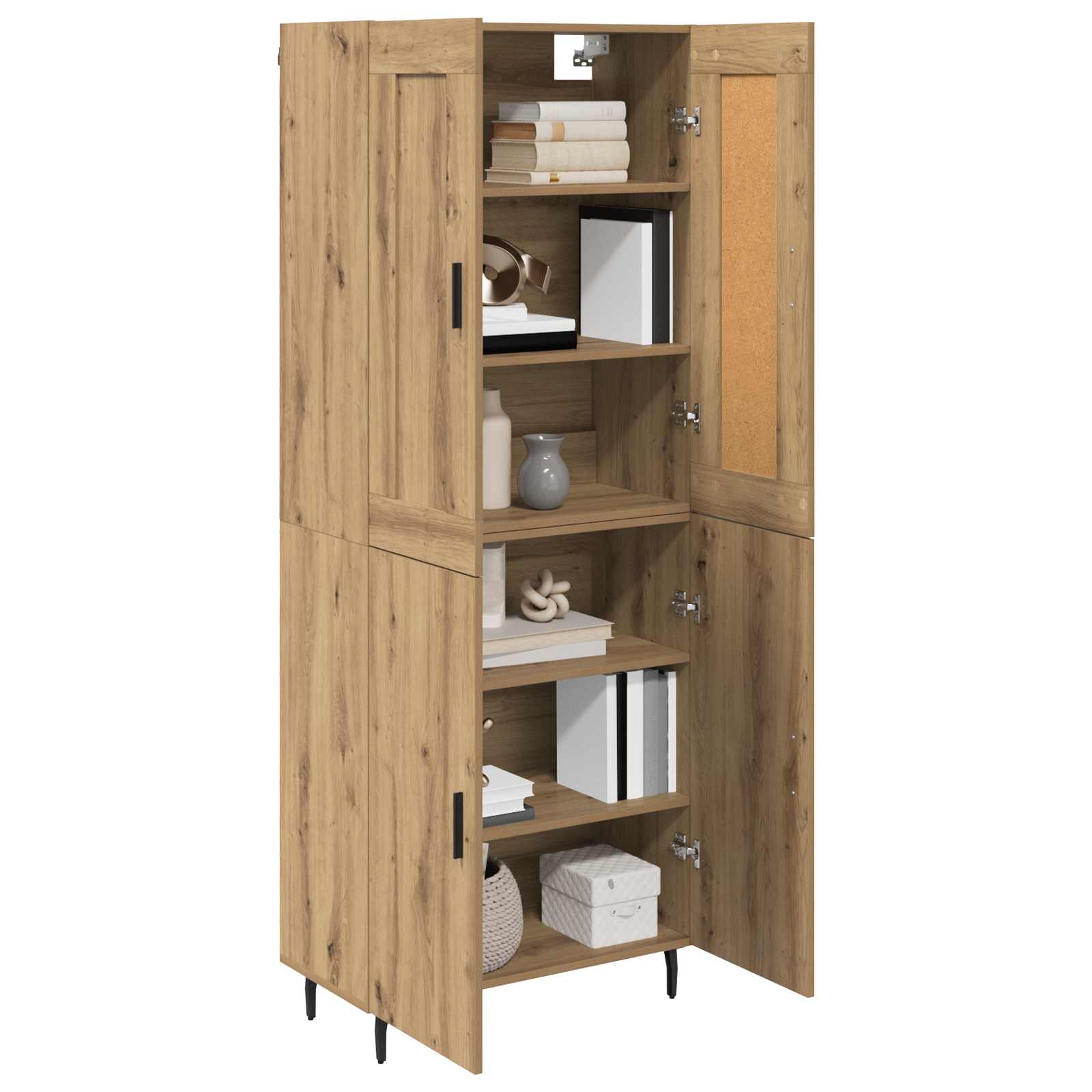 Haut Armoire 2 pcs Chêne artisanal Bois Aggloméré et Verre - XIOS