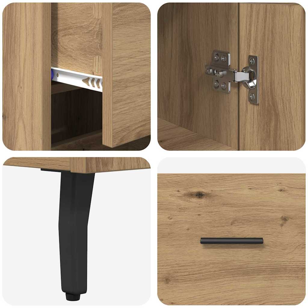 Haut Armoire avec tiroir Chêne artisanal 34,5 x 34 x 180 cm - XIOS