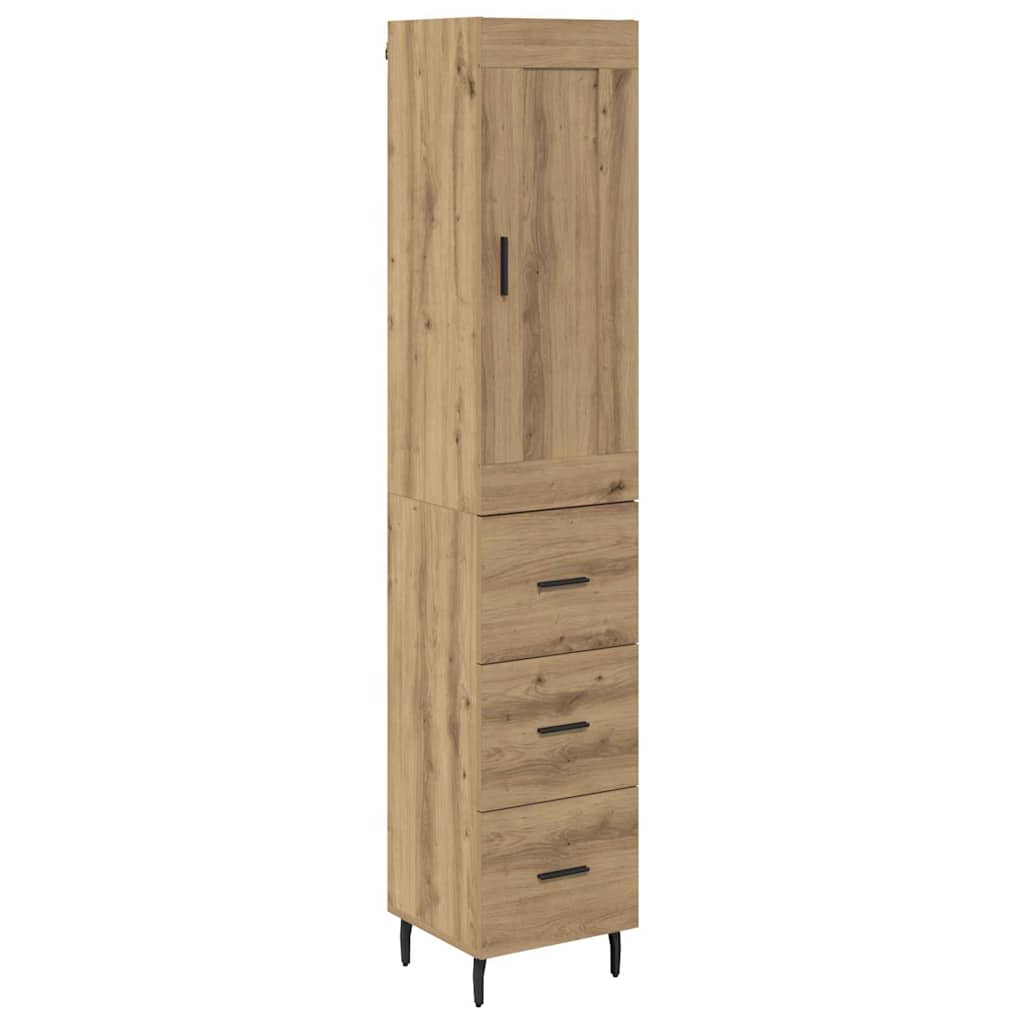 Haut Armoire avec tiroir Chêne artisanal 34,5 x 34 x 180 cm - XIOS