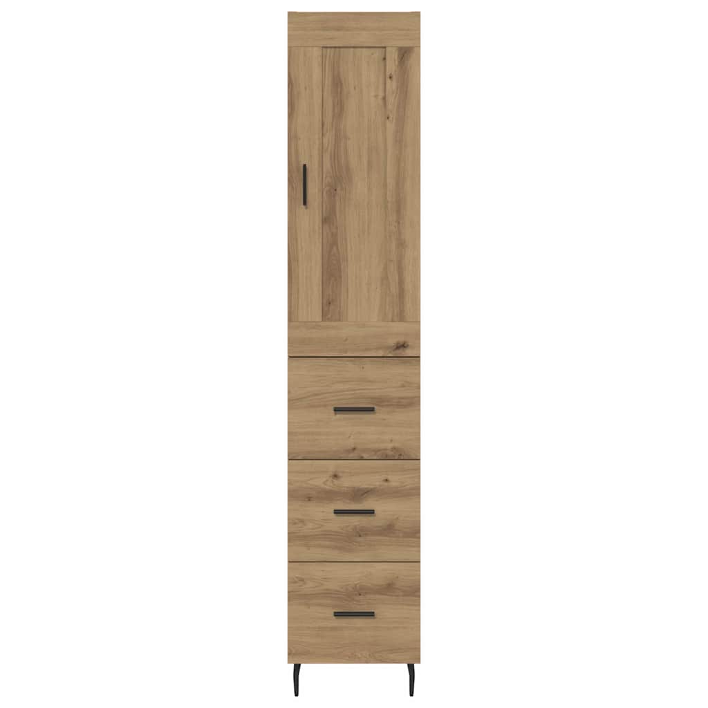 Haut Armoire avec tiroir Chêne artisanal 34,5 x 34 x 180 cm - XIOS
