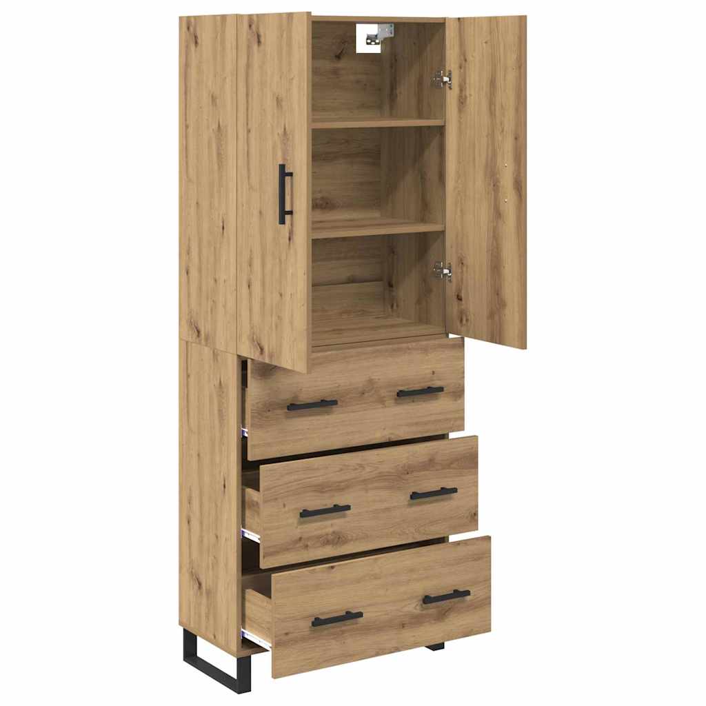 Haut Armoire 2 pcs Chêne artisanal Bois Aggloméré et Verre - XIOS