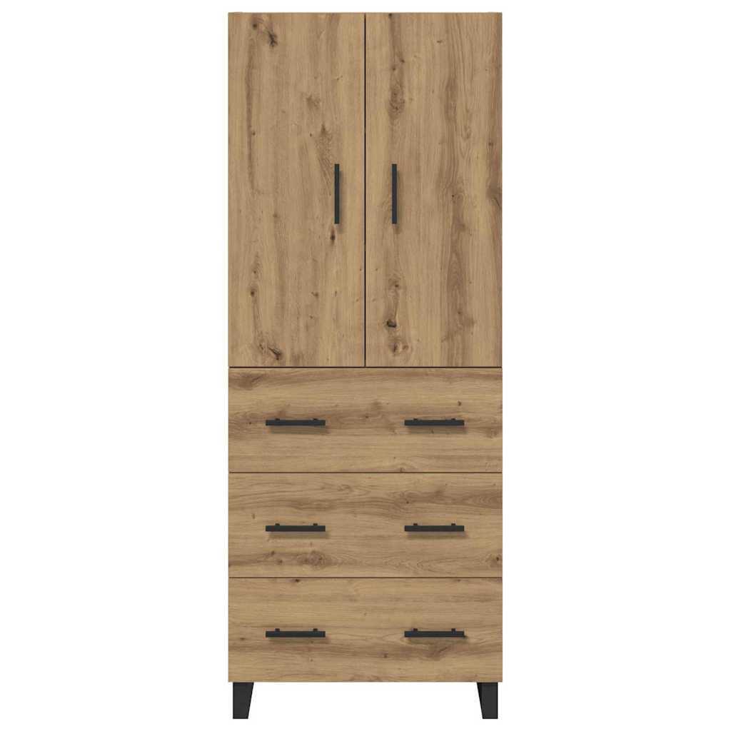 Haut Armoire 2 pcs Chêne artisanal Bois Aggloméré et Verre - XIOS