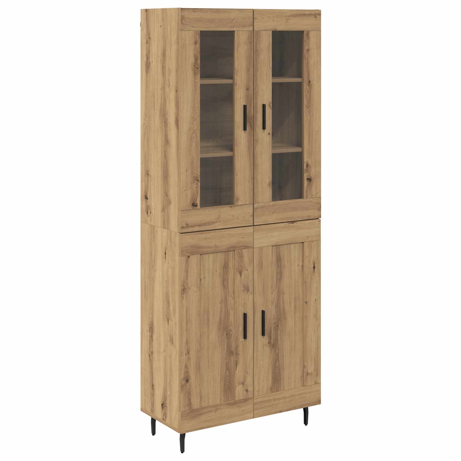 Haut Armoire 2 pcs Chêne artisanal Bois Aggloméré et Verre - XIOS