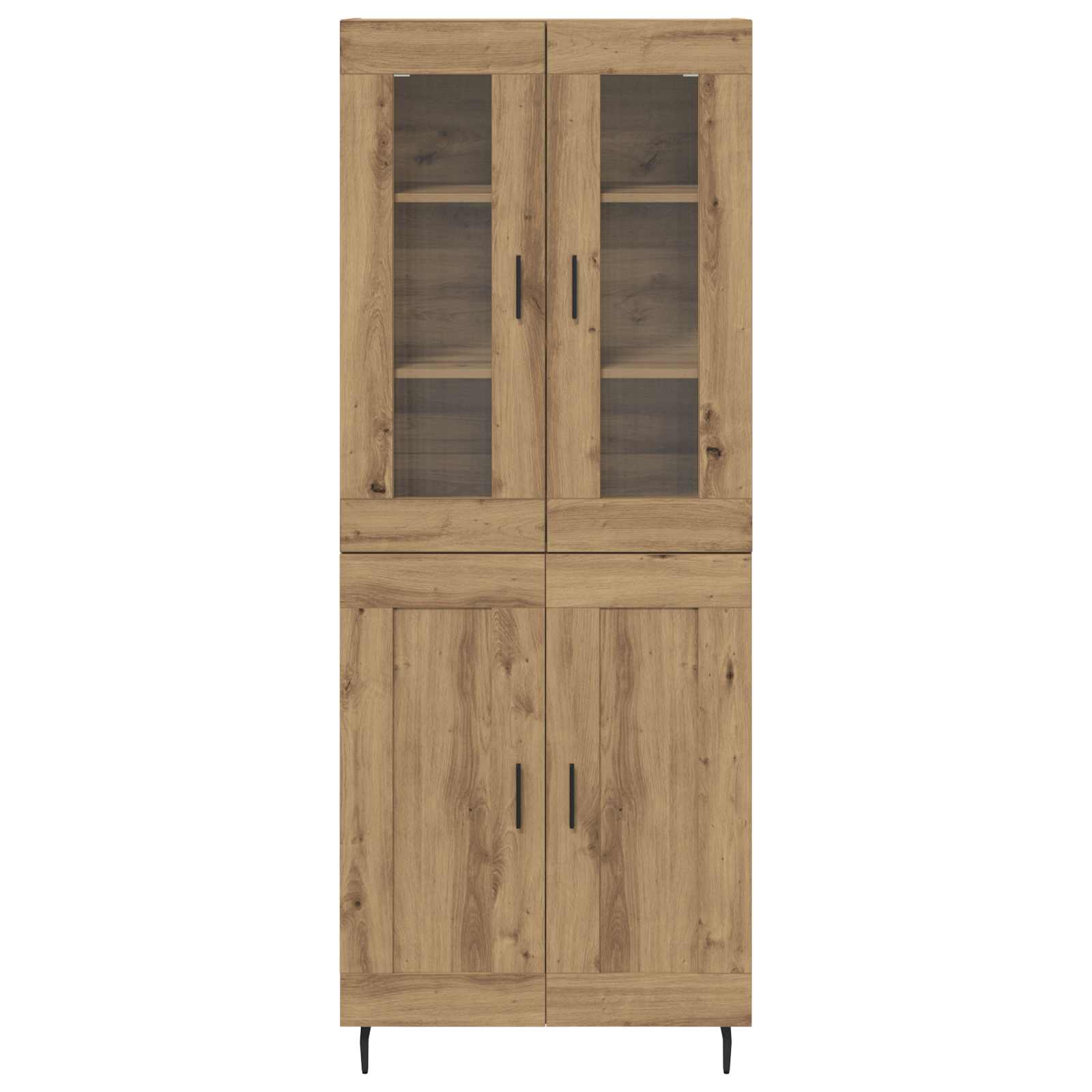 Haut Armoire 2 pcs Chêne artisanal Bois Aggloméré et Verre - XIOS
