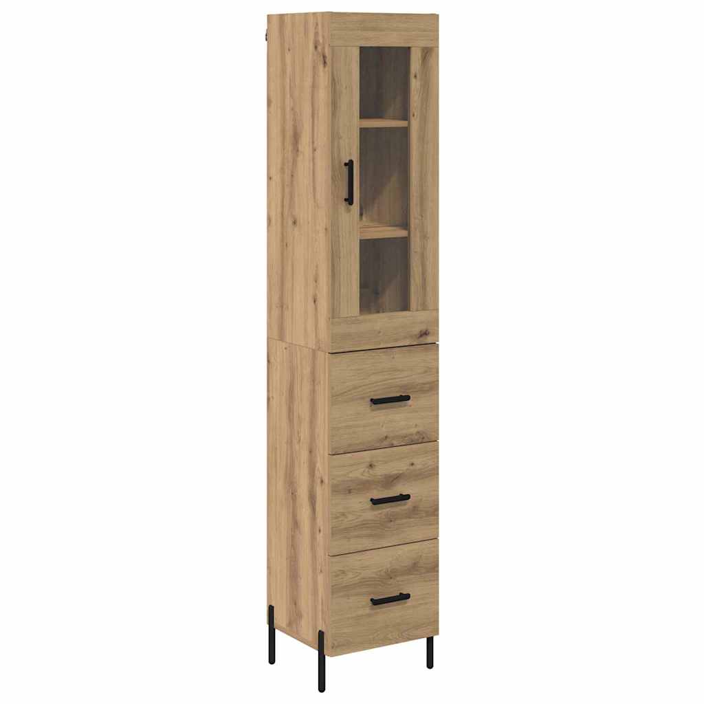Haut Armoire avec tiroir Chêne artisanal 34,5 x 34 x 180 cm - XIOS