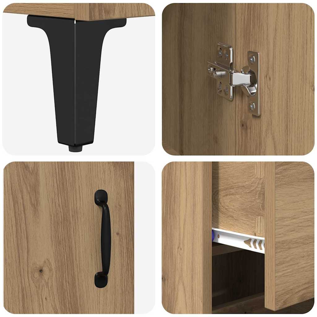 Haut Armoire Montage mural Chêne artisanal 69,5 x 34 x 180 cm - XIOS