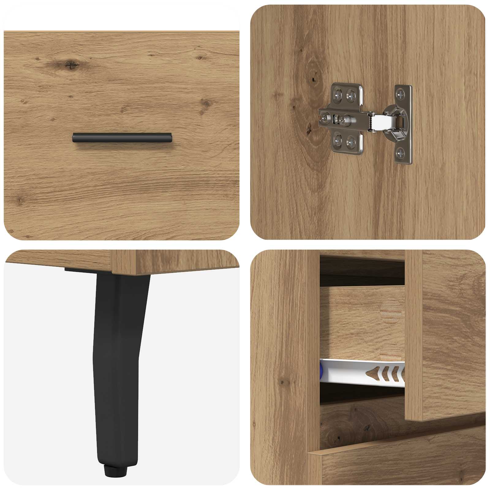 Haut Armoire 2 pc Chêne artisanal 69,5 x 34 x 180 cm