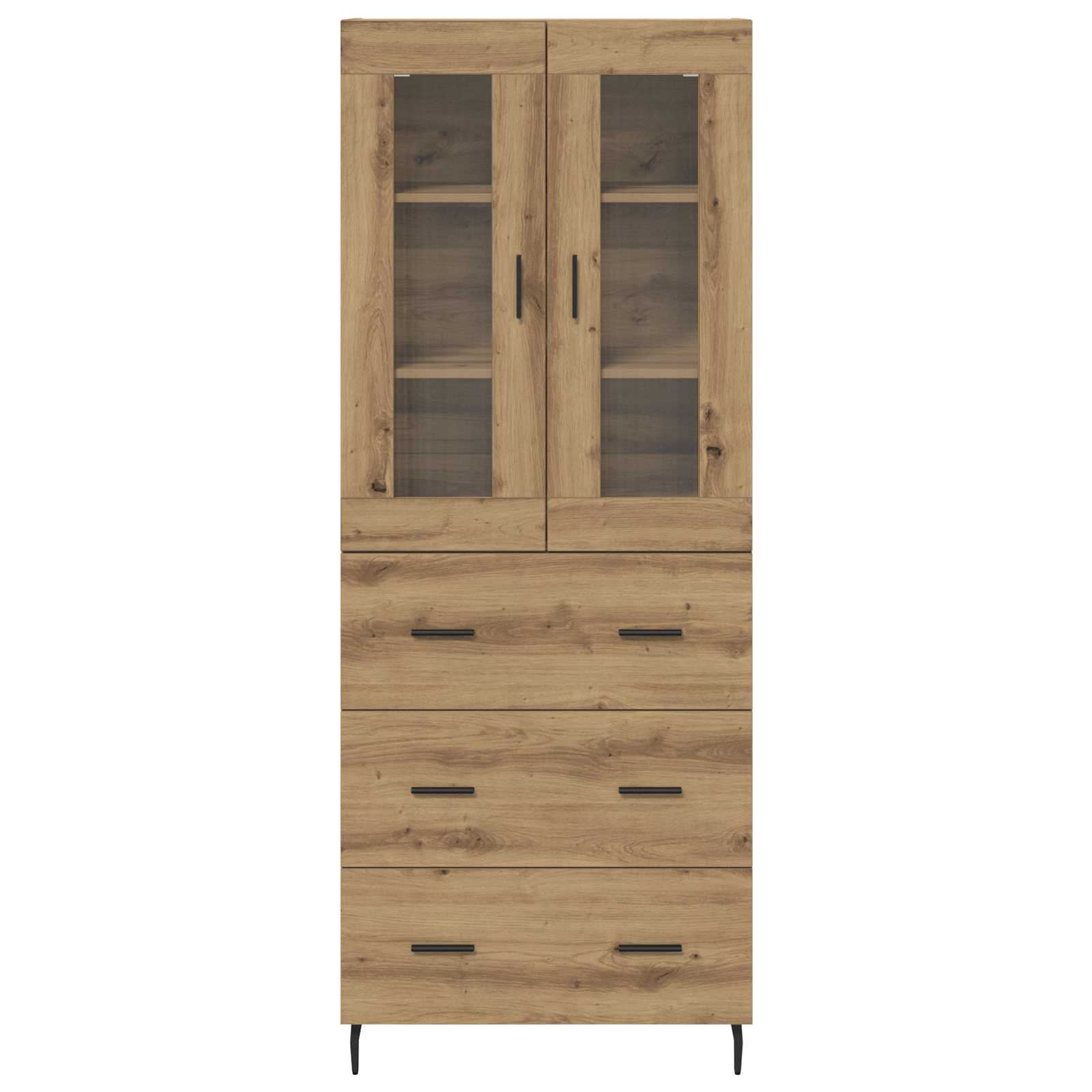 Haut Armoire 2 pcs Chêne artisanal Bois Aggloméré et Verre - XIOS