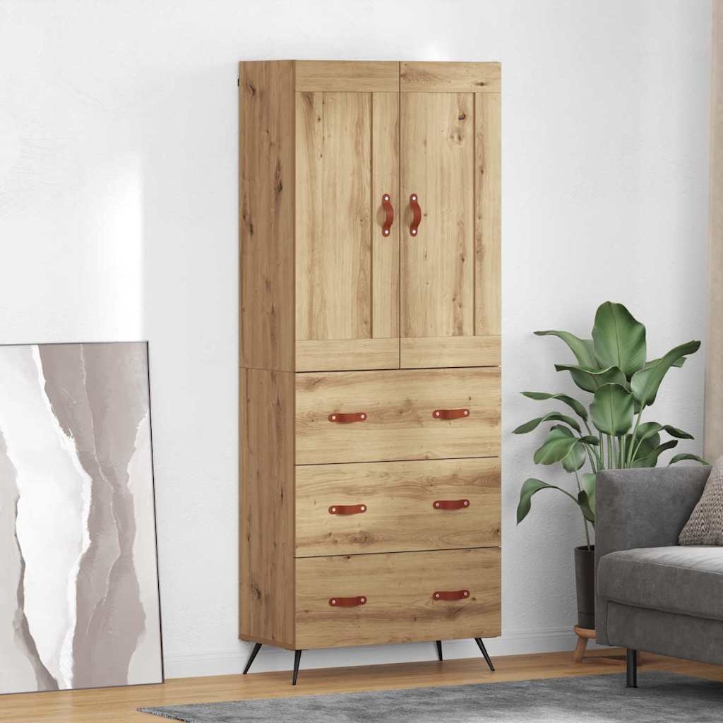 Haut Armoire avec tiroir Chêne artisanal 69,5 x 34 x 180 cm - XIOS