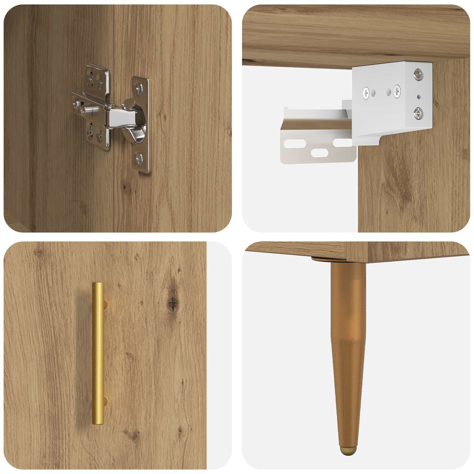 Haut Armoire Montage mural Chêne artisanal 69,5 x 34 x 180 cm - XIOS