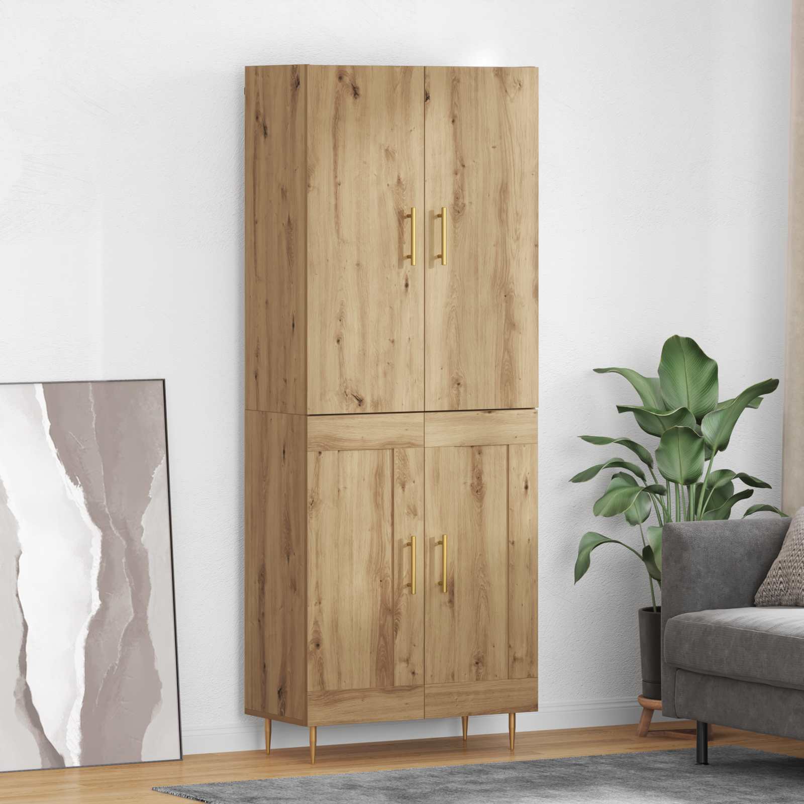 Haut Armoire Montage mural Chêne artisanal 69,5 x 34 x 180 cm - XIOS
