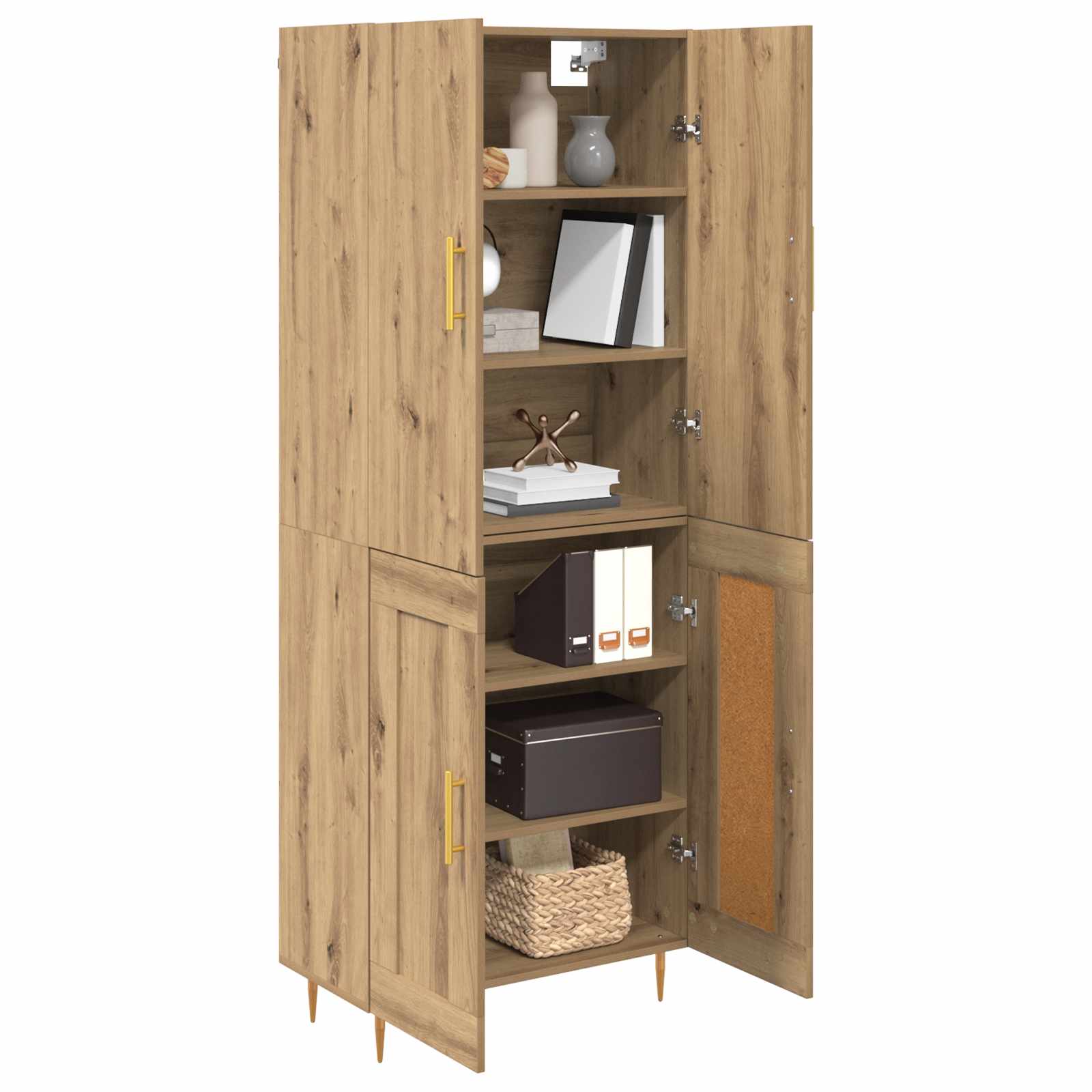 Haut Armoire Montage mural Chêne artisanal 69,5 x 34 x 180 cm - XIOS