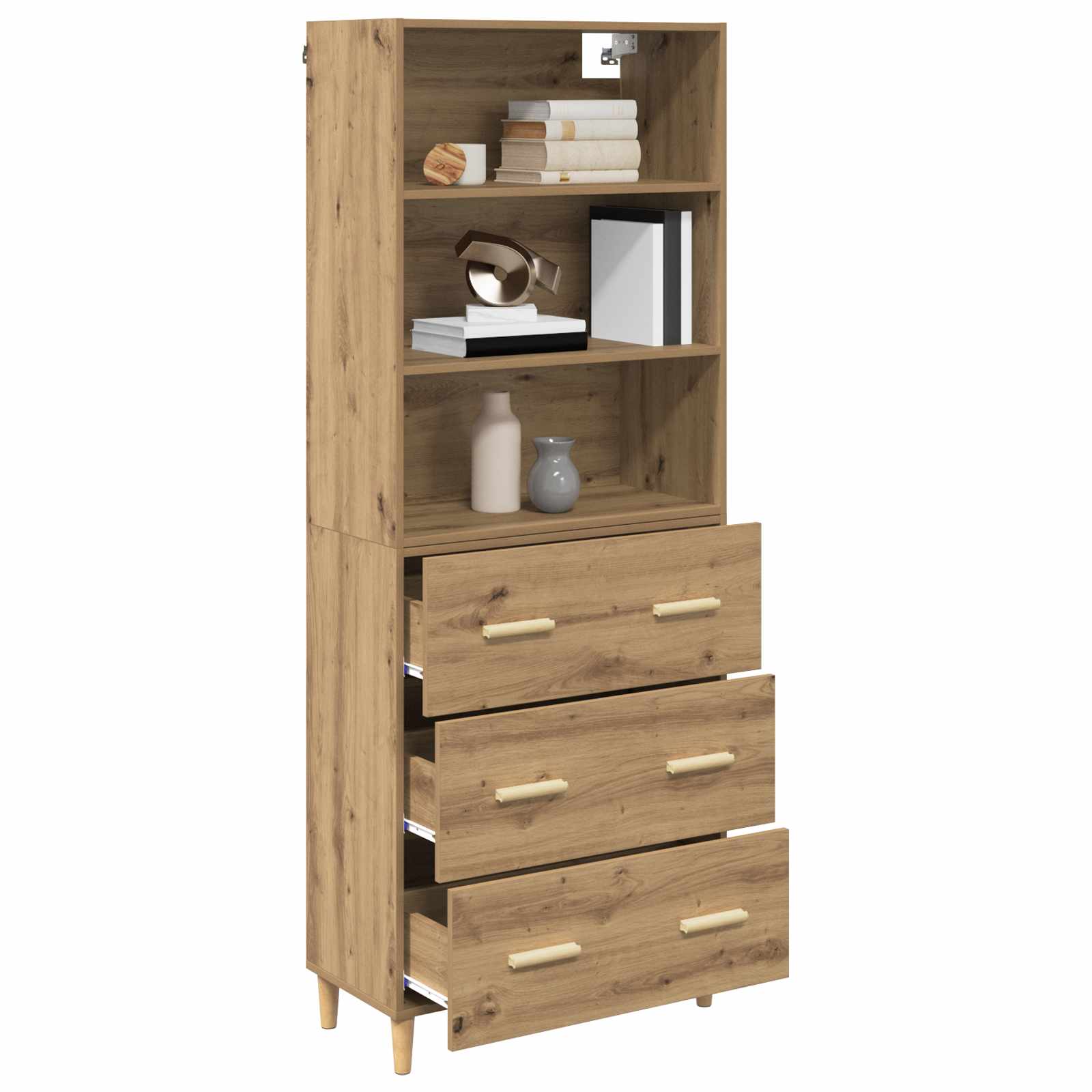 Haut Armoire avec tiroir Chêne artisanal 69,5 x 32,5 x 180 cm - XIOS