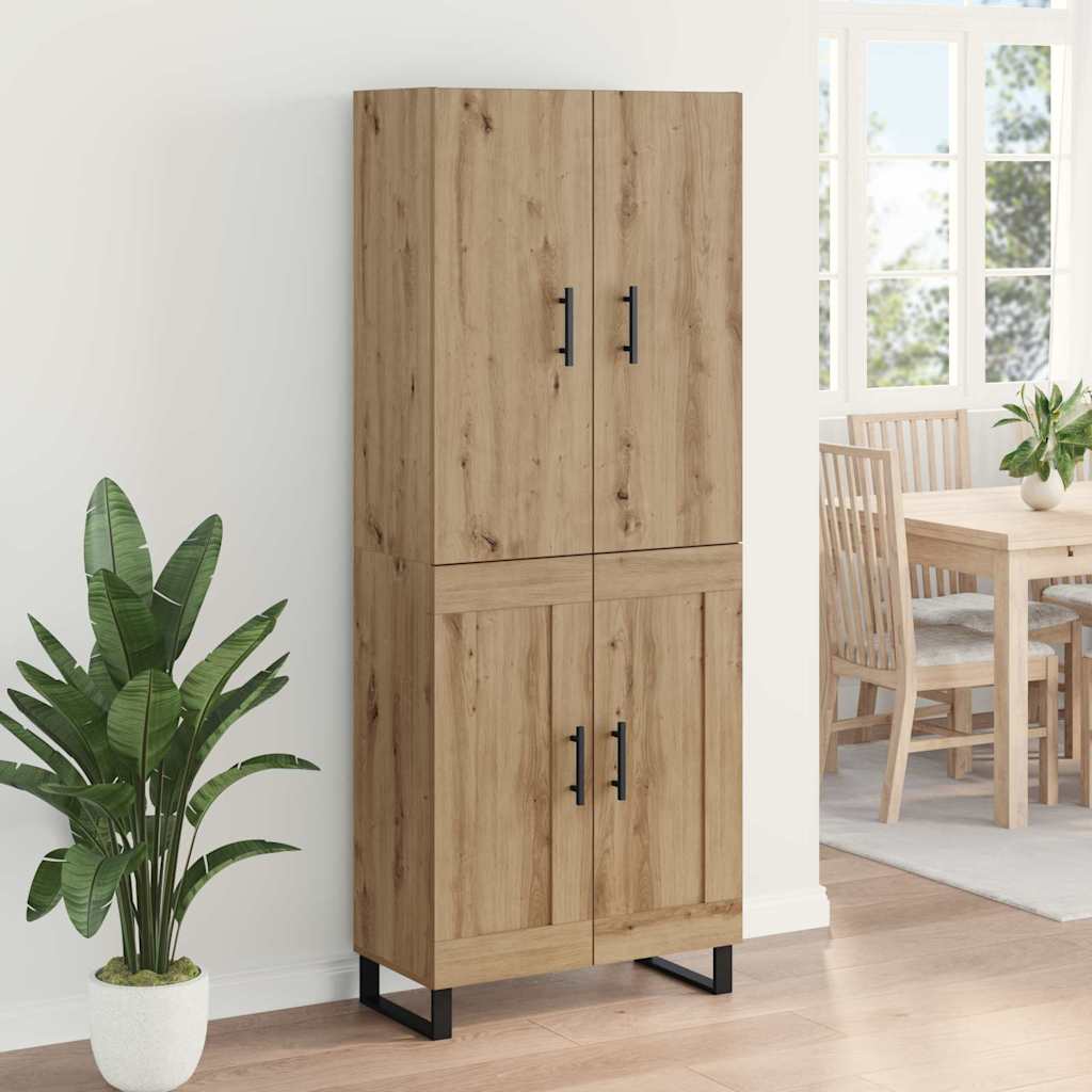 Haut Armoire 2 pcs Chêne artisanal Bois Aggloméré et Verre - XIOS