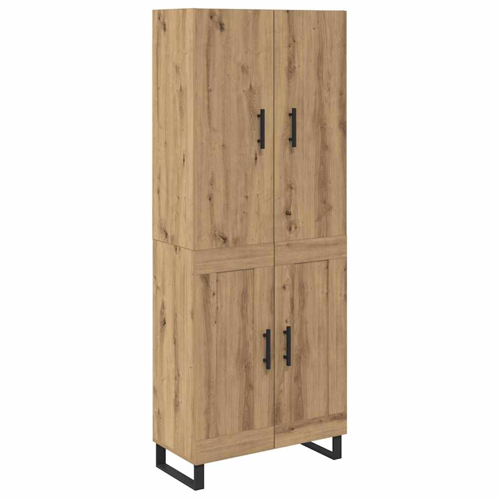 Haut Armoire 2 pcs Chêne artisanal Bois Aggloméré et Verre - XIOS