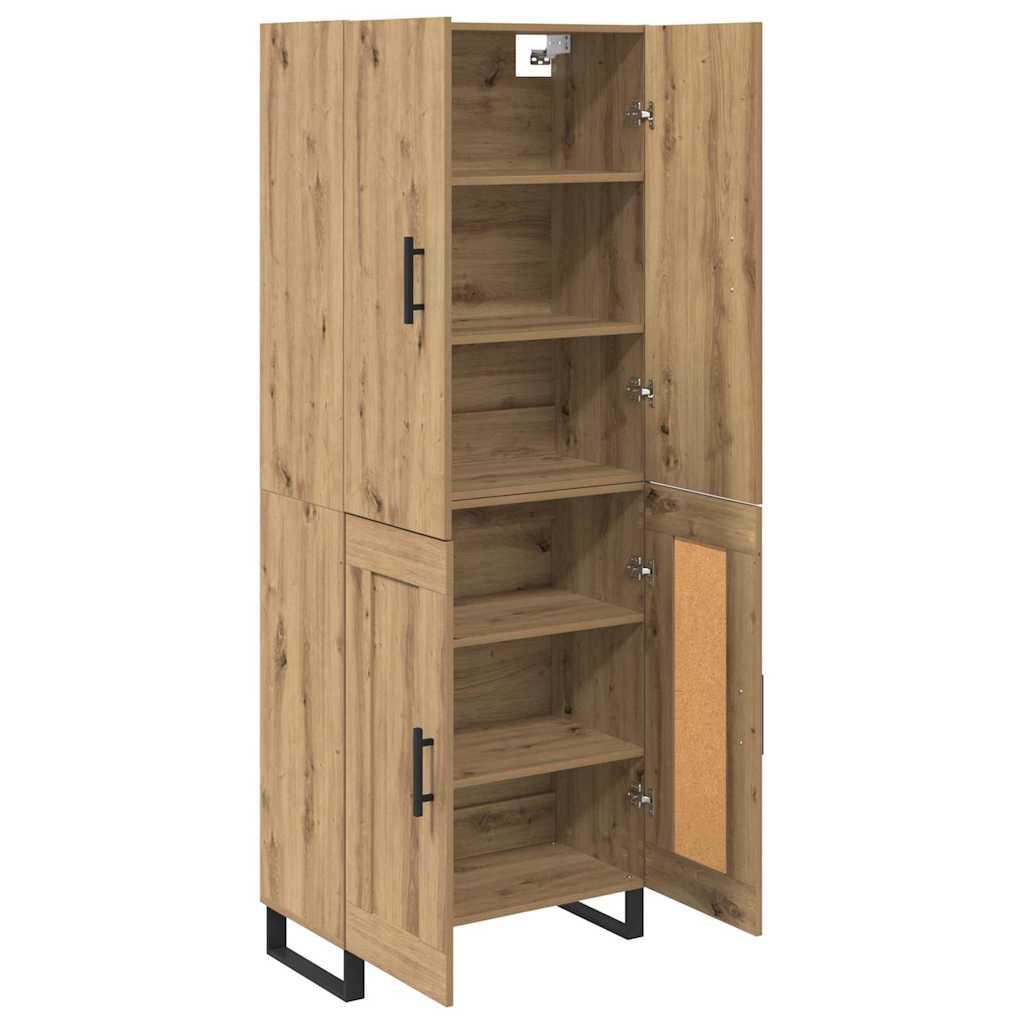 Haut Armoire 2 pcs Chêne artisanal Bois Aggloméré et Verre - XIOS