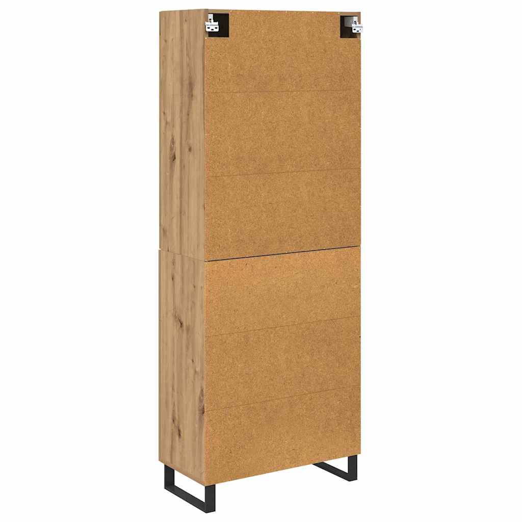 Haut Armoire 2 pcs Chêne artisanal Bois Aggloméré et Verre - XIOS