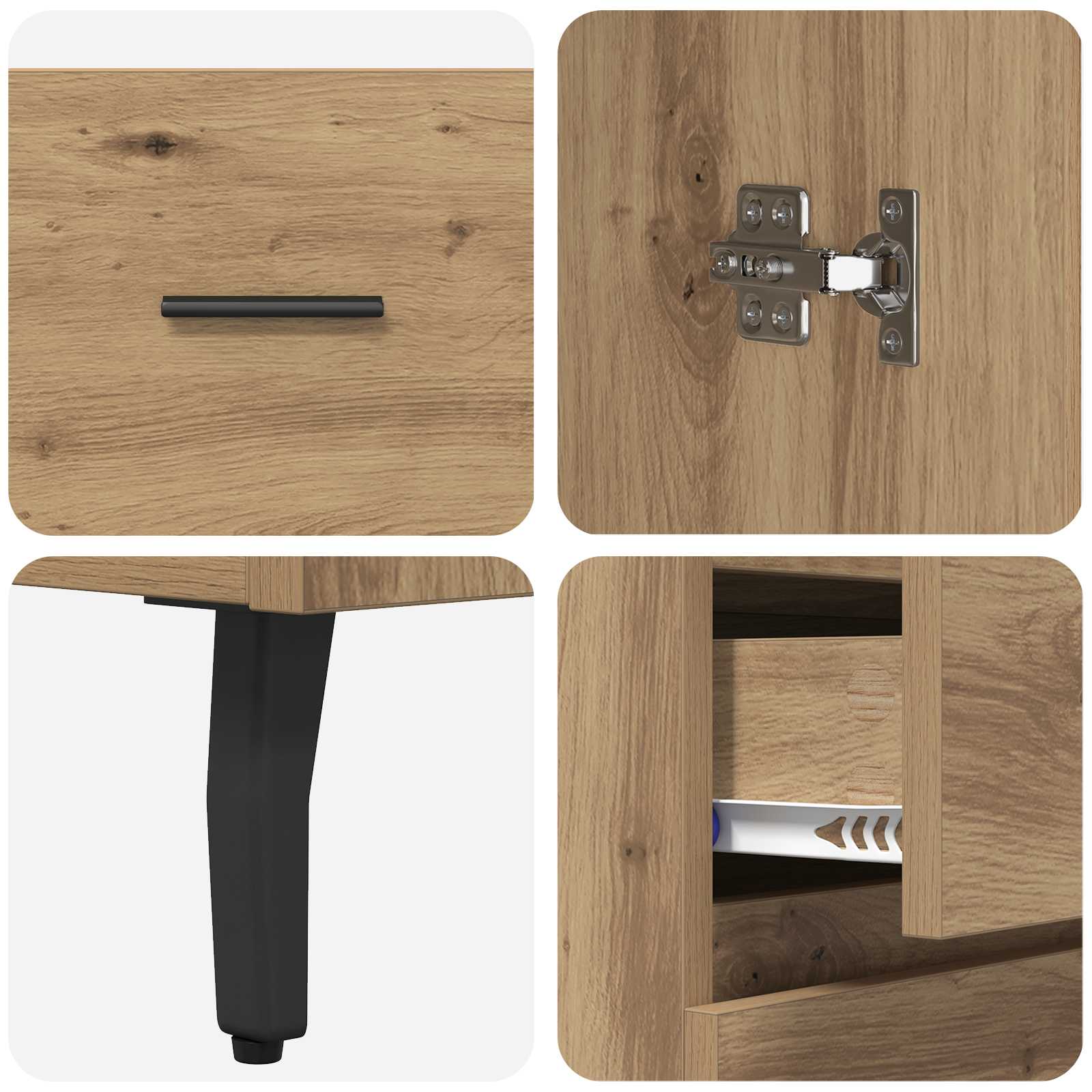Haut Armoire avec tiroir Chêne artisanal 69,5 x 34 x 180 cm - XIOS