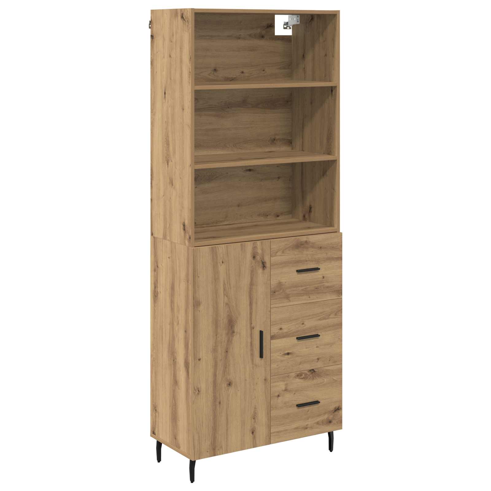 Haut Armoire avec tiroir Chêne artisanal 69,5 x 34 x 180 cm - XIOS