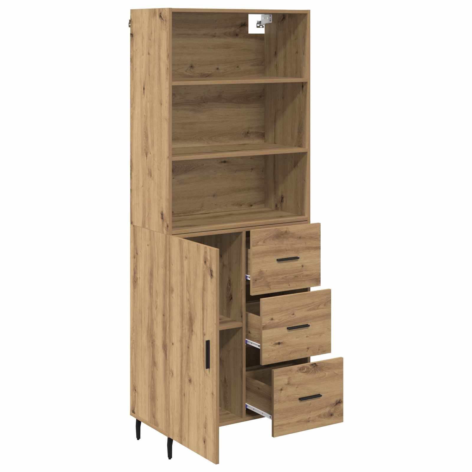 Haut Armoire avec tiroir Chêne artisanal 69,5 x 34 x 180 cm - XIOS