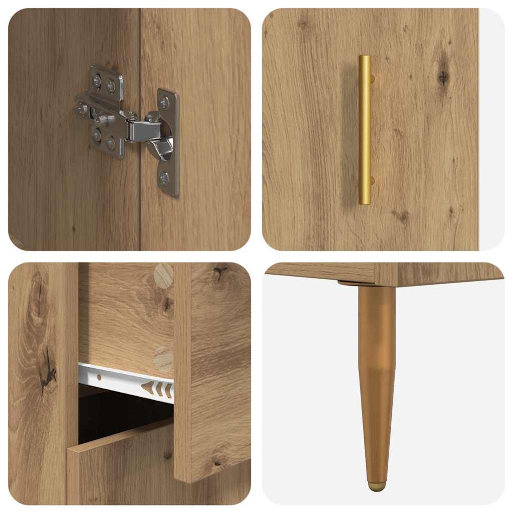 Haut Armoire 2 pcs Chêne artisanal Bois d'ingénierie - XIOS