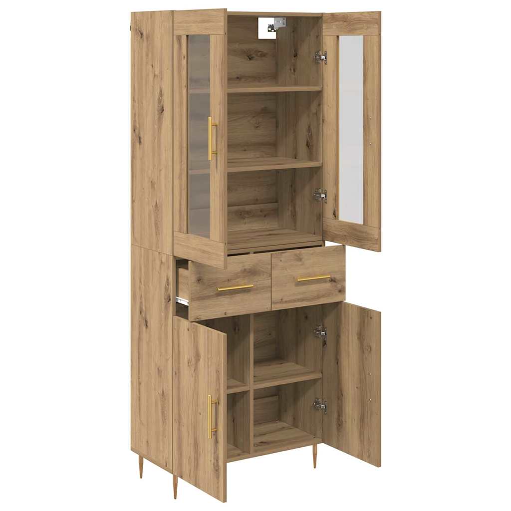 Haut Armoire 2 pcs Chêne artisanal Bois d'ingénierie - XIOS
