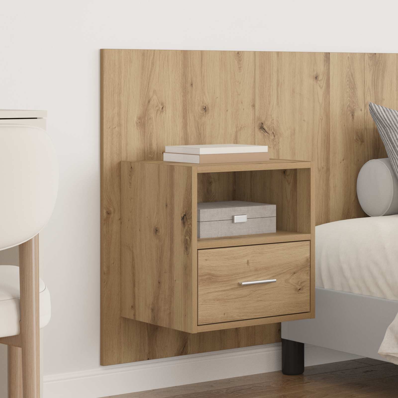 Tête de lit avec armoire avec tiroir 3 pcs Chêne artisanal - XIOS