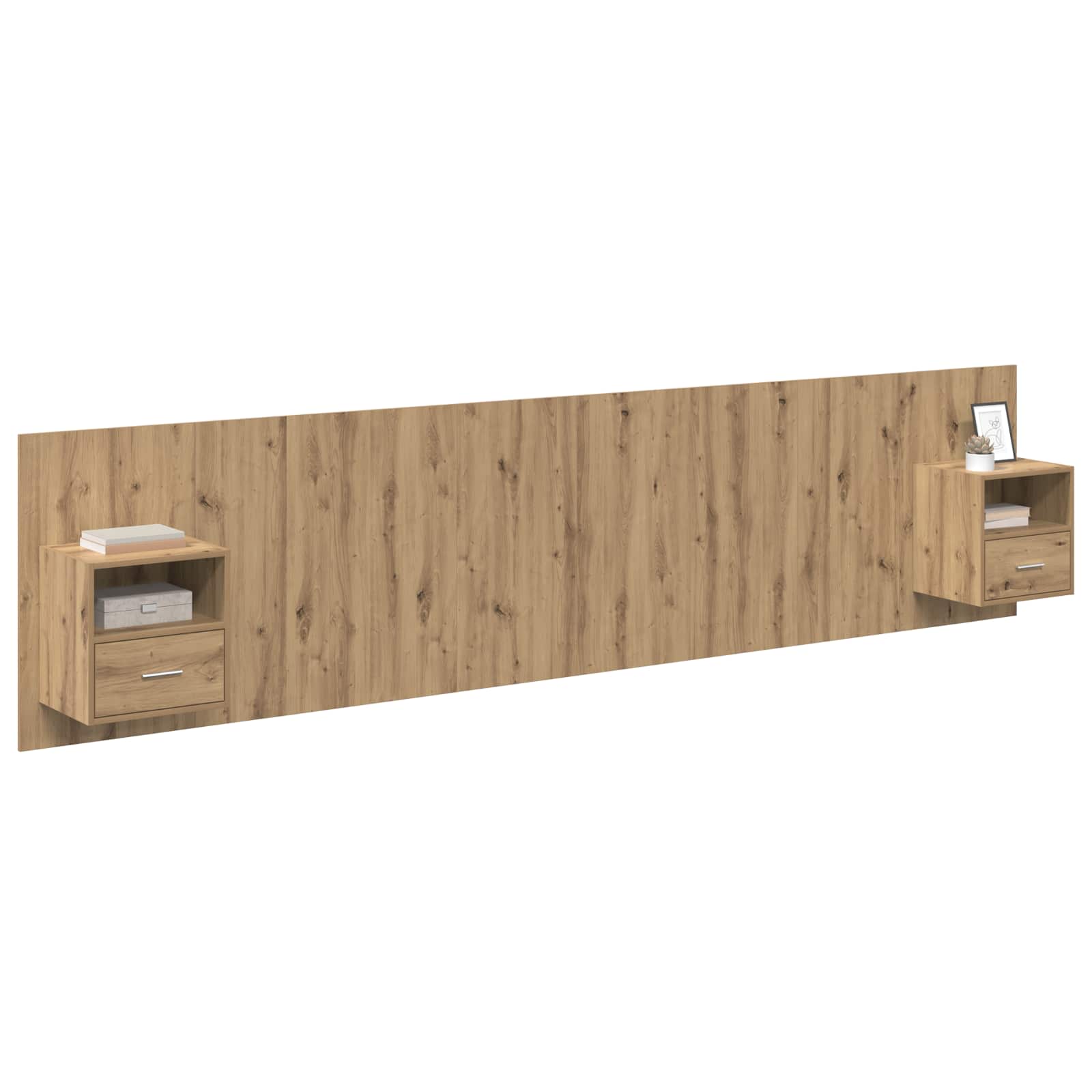 Tête de lit avec armoire avec tiroir 3 pcs Chêne artisanal - XIOS
